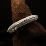 Excellent handcrafted mounted Sterling Silver Bracelet Bangle - BikeRing4u