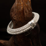 Excellent handcrafted mounted Sterling Silver Bracelet Bangle - BikeRing4u
