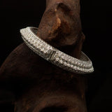 Excellent handcrafted mounted Sterling Silver Bracelet Bangle - BikeRing4u