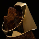 Excellent crafted Men's Musician Ring Green Treble Clef Symbol - Solid Brass - BikeRing4u