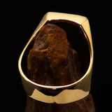 Excellent crafted Men's Musician Ring Green Treble Clef Symbol - Solid Brass - BikeRing4u