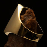 Excellent crafted Men's Musician Ring Green Treble Clef Symbol - Solid Brass - BikeRing4u