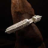 Excellent handcrafted mounted Sterling Silver Bracelet Bangle - BikeRing4u