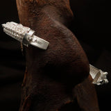 Excellent handcrafted mounted Sterling Silver Bracelet Bangle - BikeRing4u