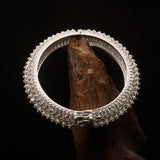 Excellent handcrafted mounted Sterling Silver Bracelet Bangle - BikeRing4u