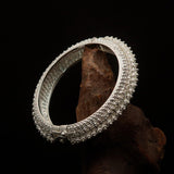Excellent handcrafted mounted Sterling Silver Bracelet Bangle - BikeRing4u