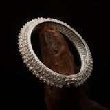 Excellent handcrafted mounted Sterling Silver Bracelet Bangle - BikeRing4u