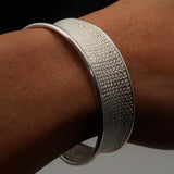 Excellent handcrafted woven Sterling Silver Bracelet Bangle - BikeRing4u