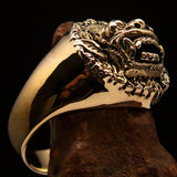 Excellent crafted Men's Balinese God Ring Bali Barong - Solid Brass - BikeRing4u