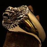 Excellent crafted Men's Balinese God Ring Bali Barong - Solid Brass - BikeRing4u