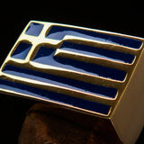 Perfectly crafted Men's Ring Flag of Greece - Solid Brass - BikeRing4u