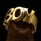 Excellent crafted One Word Boy Ring - Solid Brass - BikeRing4u