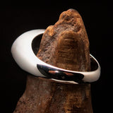 Excellent crafted oval Men's Ring Jesus in Hebrew Red - Sterling Silver - BikeRing4u