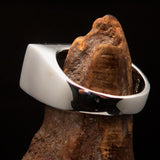 Excellent crafted Men's Ring Jesus in Hebrew Red - Sterling Silver - BikeRing4u