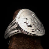 Men's Sterling Silver ancient Corinthian Ring Greek Goddess Athena - BikeRing4u