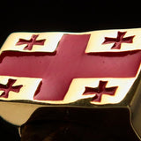 Perfectly crafted Men's Ring National Flag of Georgia - Solid Brass - BikeRing4u