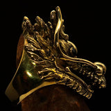 Excellent crafted Men's Animal Ring Male Dragon red eyes - Solid Brass - BikeRing4u