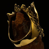 Excellent crafted Men's Animal Ring Male Dragon red eyes - Solid Brass - BikeRing4u