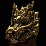 Excellent crafted Men's Animal Ring Male Dragon red eyes - Solid Brass - BikeRing4u