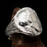 Men's Sterling Silver ancient Greek Drachma Coin Ring Alexander the Great - BikeRing4u