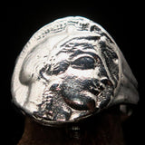 Men's Sterling Silver ancient Greek Drachma Coin Ring Alexander the Great - BikeRing4u