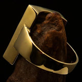 Excellent crafted Men's Ring green Phoenix - Solid Brass - BikeRing4u