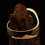 Excellent crafted Men's Communist Skull Ring green Hammer Sickle - solid Brass - BikeRing4u