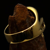 Excellent crafted Men's Skull Ring green Eye of Ra - Solid Brass - BikeRing4u