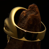 Excellent crafted Men's Skull Ring green Eye of Ra - Solid Brass - BikeRing4u