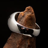 Excellent crafted Men's Heptagon Ring Blue seven sided Polygon - Sterling Silver - BikeRing4u