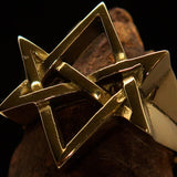 Excellent crafted Men's Aquarian Star Ring - Solid Brass - BikeRing4u