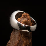 Men's Ring Cannabis Leaf Marihuana Medical Weed Symbol Blue - Sterling Silver - BikeRing4u
