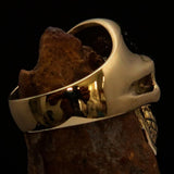 Excellent crafted Men's Masonic Ring green Archer Skull - Solid Brass - BikeRing4u