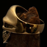 Excellent crafted Men's Masonic Ring green Archer Skull - Solid Brass - BikeRing4u