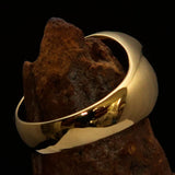 Excellent crafted Men's Biker Ring green Hebrew Skull - Solid Brass - BikeRing4u