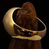 Excellent crafted Men's Biker Ring green Hebrew Skull - Solid Brass - BikeRing4u