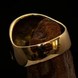 Excellent crafted Men's Biker Skull Ring green Diamond Lucky 13 - Solid Brass - BikeRing4u