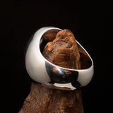 Excellent crafted Men's Currency Ring US Dollar Symbol Black - Sterling Silver - BikeRing4u