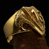 Excellent Crafted Men's Lucky Number 13 Shield Ring - solid Brass - BikeRing4u