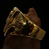 Excellent Crafted Men's Lucky Number 13 Shield Ring - solid Brass - BikeRing4u