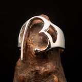 Men's Greek lower case Letter Initial Ring Beta - Sterling Silver - BikeRing4u