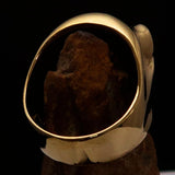 Nicely Crafted Men's Outlaw green 1% er Gnome Skull Ring - Solid Brass - BikeRing4u