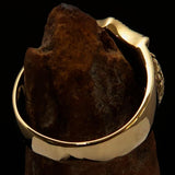 Excellent Crafted Men's 1% Percenter Biker Shield Ring - Solid Brass - BikeRing4u