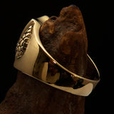 Excellent Crafted Men's 1% Percenter Biker Shield Ring - Solid Brass - BikeRing4u