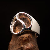 Men's Greek lower case Letter Initial Ring Delta - Sterling Silver - BikeRing4u