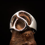 Men's Greek lower case Letter Initial Ring Delta - Sterling Silver - BikeRing4u