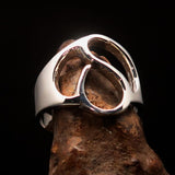 Men's Greek lower case Letter Initial Ring Delta - Sterling Silver - BikeRing4u
