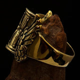 Excellent crafted Men's Medieval Ring Flying Time - Solid Brass - BikeRing4u