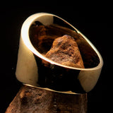 Excellent crafted ancient Men's red Rampant Lion Ring - Solid Brass - BikeRing4u