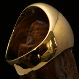 Excellent crafted Men's Ring modern green Christian Cross - Solid Brass - BikeRing4u